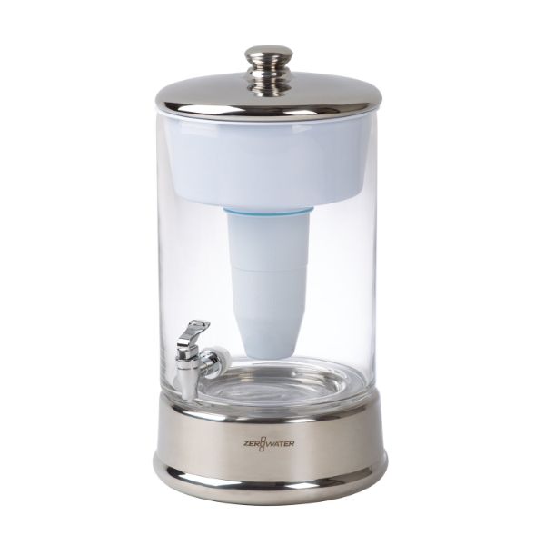 Dispensador de agua filtrada de cristal de la marca zerowater
